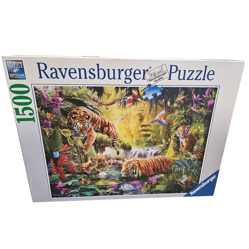 Ravensburger 1500 Piece Puzzle Tranquil Tigers Jan Patrik Krasny‎ 160051 Jungle